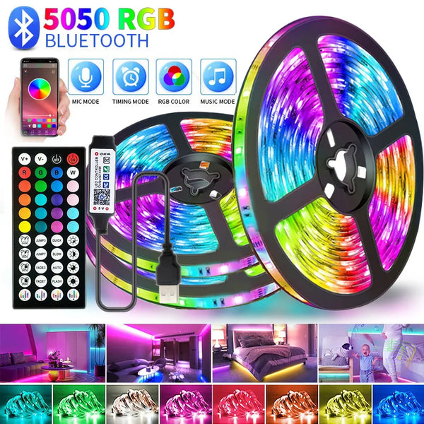 Led Tape 5V 5050 Usb Rgb Led Strip Light For Room Tv Smart Bluetooth Led Backlight 5M 10 Meter Ice String Led Wall Room Decor