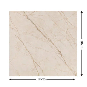 Simulated Marble Tile Floor Sticker - Waterproof PVC Self-adhesive for Living Room, Kitchen, Home Decor - Wall Stickers