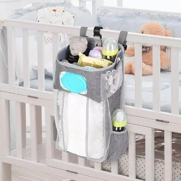 Baby Crib Hanging Storage Bag Diaper Nappy Organizer Cot Bed   Infant Essentials   Kids  Bedding Set