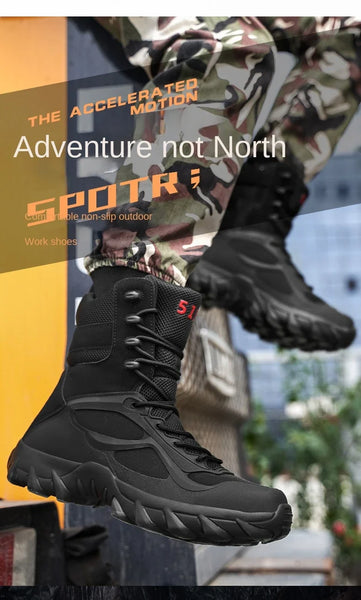 Men Tactical Boots Autumn Special Forces Field Man Boot Lightweight Outdoor Non-Slip Waterproof Shoes Zapatillas Hombre