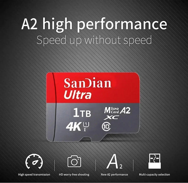 1TB Original SD Card 2TB Large Capacity Memory Cards Micro TF/SD Card 512GB High Speed Flash Card for PC/Desktop/Mac/Cameras