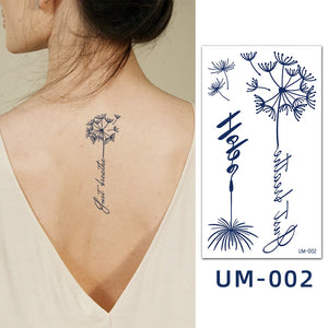 Herbal Juice Tattoo Sticker Long Lasting 15 Days Waterproof Fake Tattoo Sweatproof Snake Flower Temporary Tattoo For Men Women