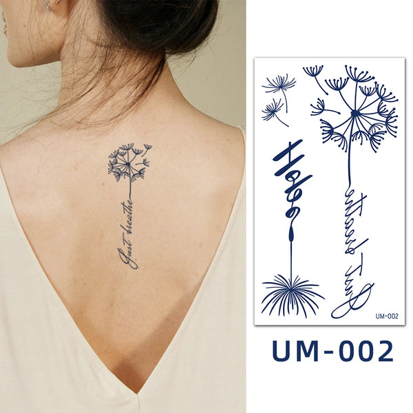 Herbal Juice Tattoo Sticker Long Lasting 15 Days Waterproof Fake Tattoo Sweatproof Snake Flower Temporary Tattoo For Men Women