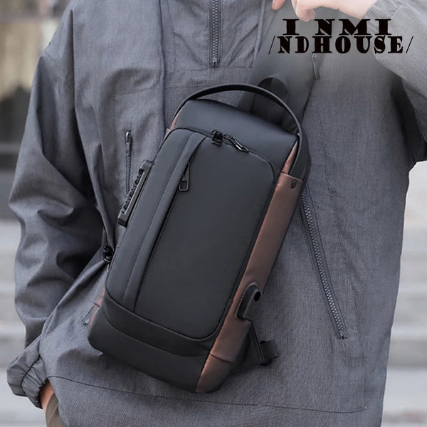 inmindhouse Chest Bag Fashion New Solid Color Men Chest Bag Outdoor Casual Fashion One Shoulder Crossbody Bag