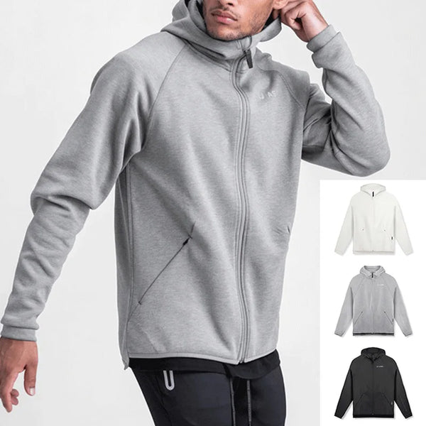 Men's Zipper Hooded Sweatshirt Gym Workout Hoodies Spring and Autumn Loose Fitness Hoodies Sports Casual Zipper Jacket Clothing