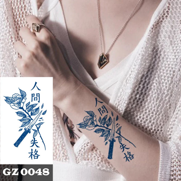 Semi Permanent Temporary Tattoo Sticker， Totem Tattoo Designs Symbols Long lasting Waterproof for Women Men