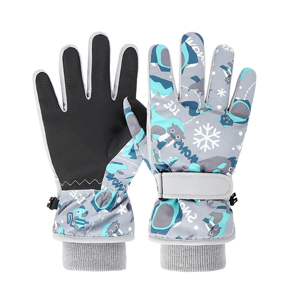 Children Snow Play Essential Boys and Girls Cartoon Cotton Ski Gloves Fashionable Warmth and Comfort Cold Weather Kids Gloves