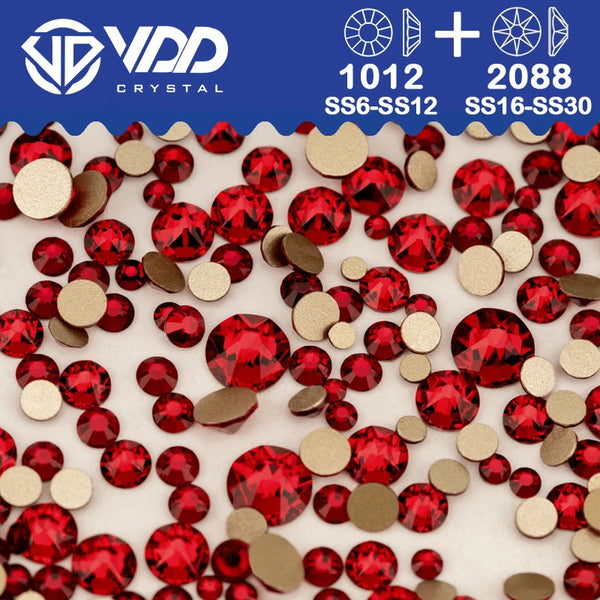 VDD Mix Size SS6-SS30 AAAAA High Quality Glass 2088 Rhinestones Crystal Flatback Strass Stones Crafts DIY Nail Art Decoration