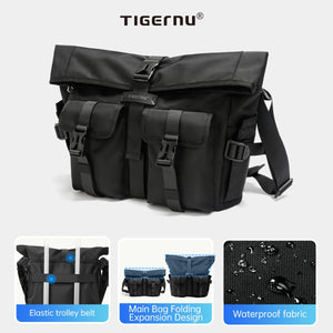 Lifetime Warranty Fashion Shoulder Bag For Men Crossbody Bags Male Expandable Bag 13.3inch Laptop Bag Messenger Bag Boys Handbag