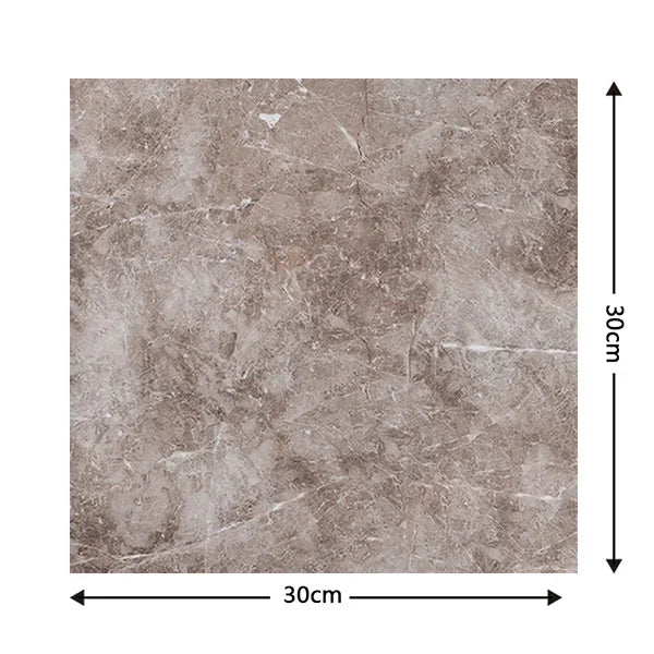 Simulated Marble Tile Floor Sticker - Waterproof PVC Self-adhesive for Living Room, Kitchen, Home Decor - Wall Stickers