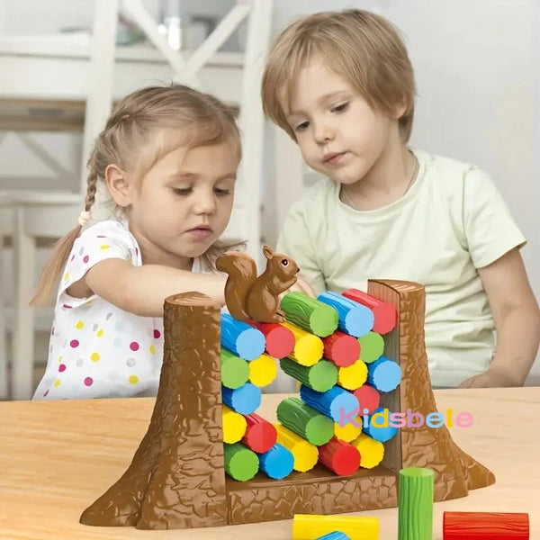 Kids Balance Tower Board Game Stacking Blocks Puzzle Toy Family Games Save The Collapsing Squirrel For Toddlers Christmas Gift