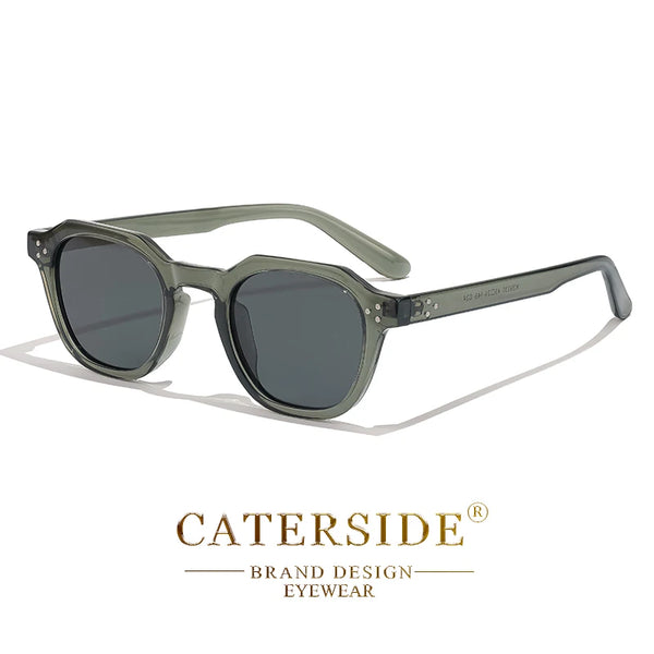 CATERSIDE Retro Polarized Sun Glasses Men Ultralight TR90 Frame Polygon Sunglasses UV400 Outdoor High Quality Travel Eyewear