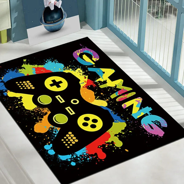 Cartoon Cyberpunk Floor Mat Video Game Bedroom Area Rug Gaming Room Anti-slip Children Play Carpet for Living Room Home Decor