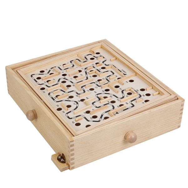 Wooden Labyrinth Board Games For Children Ball Moving 3D Maze Puzzle Handcrafted Toys Kids Table Balance Education Board Game