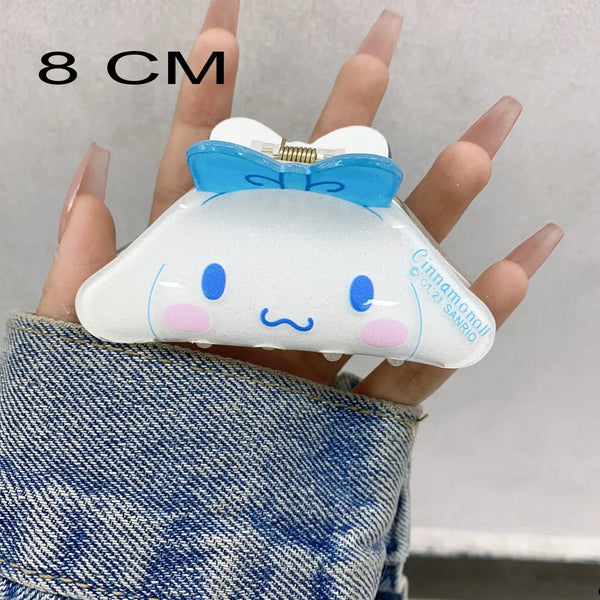 Sanrio Kuromi Hair Claws Women Fashion Cute Hello Kitty Hairclip Girl Cinnamoroll Acrylic Shark Clip Kid My Melody Birthday Gift