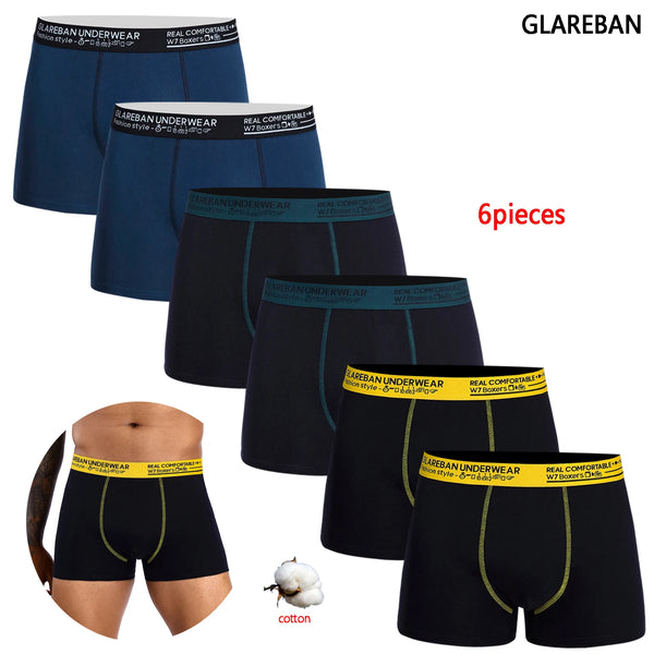 6pcs pack Black Boxer Shorts Men Underwear Soft Breathable Male Underpants for Men Homme Boxershorts Slips 2024 Panties