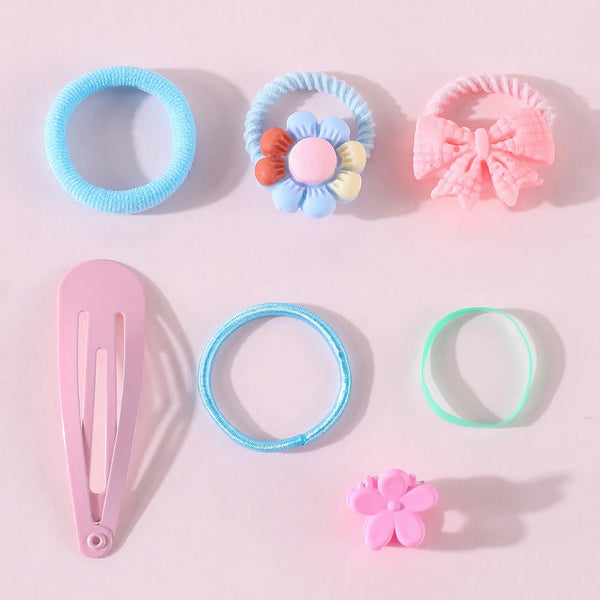 1200pcs Colorful Hair Accessories Set Girls Nylon Elastic Hair Band Hairpin Ponytail Holder Scrunchies Kids Headwear