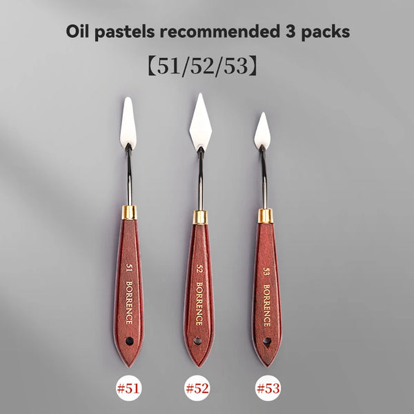 3/5/7Pcs/Set Palette Knife Painting Stainless Steel Spatula Palette Knife Oil Paint Metal Knives Wood Handle Art Drawing Tools