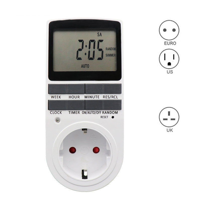 Electronic Digital Timer Switch EU US BR Plug Kitchen Timer Outlet 230V Programmable Timing Socket U.S. regulations ZopiStyle