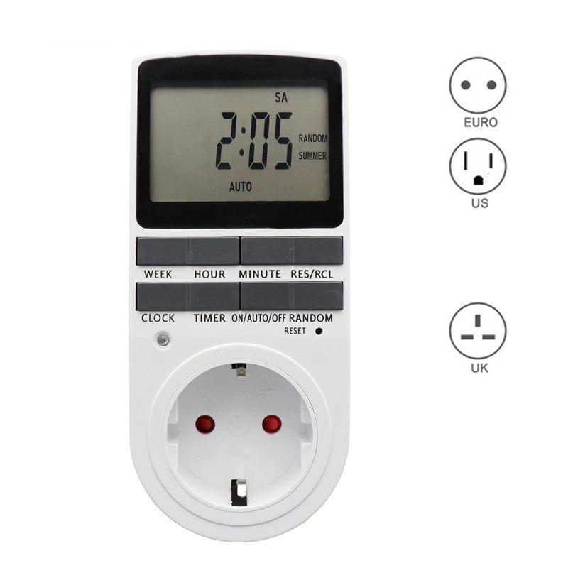 Electronic Digital Timer Switch EU US BR Plug Kitchen Timer Outlet 230V Programmable Timing Socket British regulatory ZopiStyle