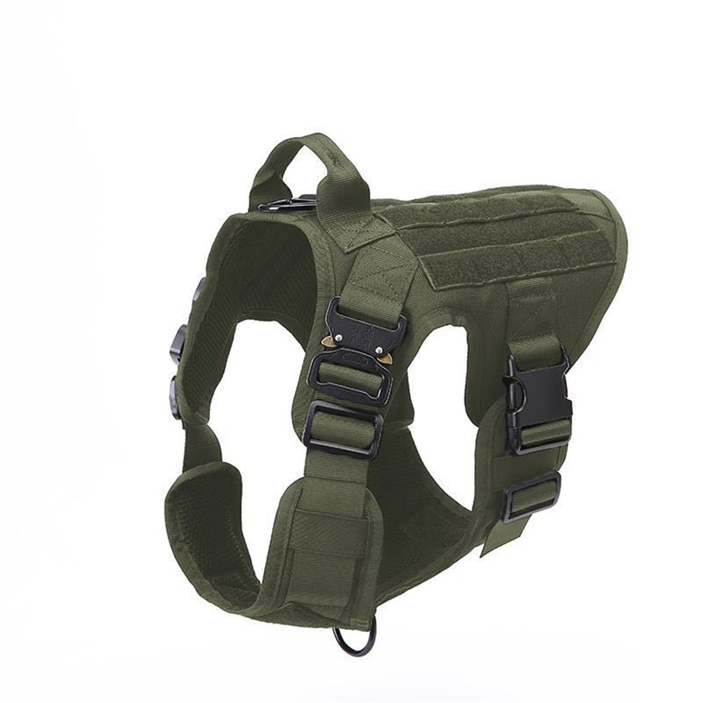 1000d Nylon Dog  Vest Outdoor Pet Vest With Buckle Quick Release Vest For Dog Brown + rope_L ZopiStyle