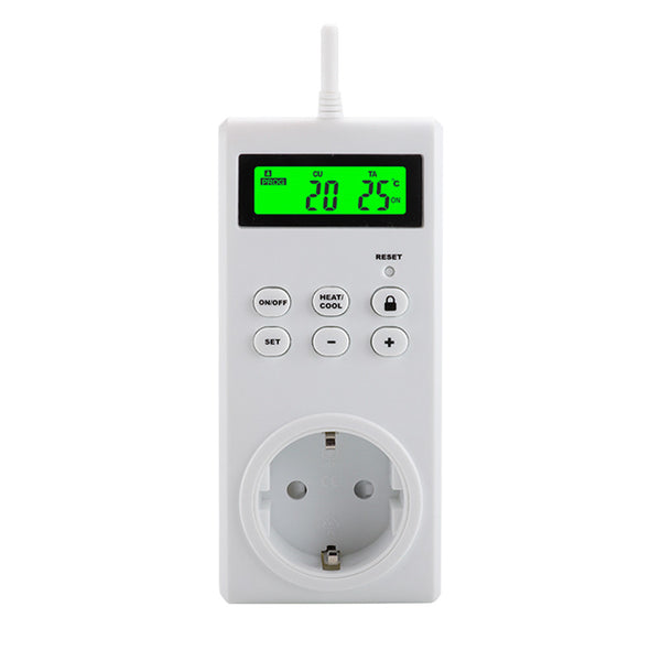 Smart Home Wireless Electric Socket Automatic Thermostat Plug Outlet Built-in Temperature Sensor Remote Control EU plug ZopiStyle