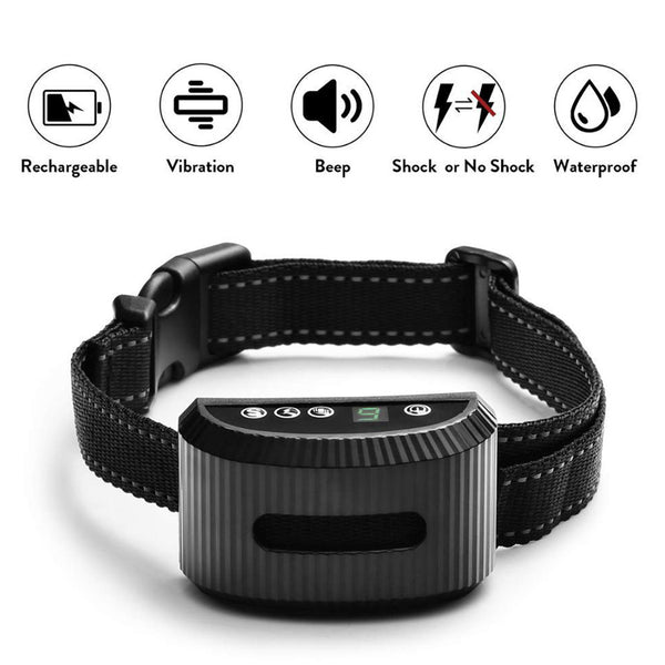 Pet Anti-Barking Collar Dog Training Collar Sound Control Pet Training Supplies black ZopiStyle