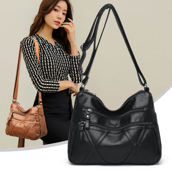 High Quality Women&#39;s Soft Leather Shoulder Bags Multi-Layer Classic Crossbody Bag Luxury Designer Handbag and Purse ZopiStyle