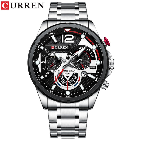 CURREN Watches Men&#39;s Sport Quartz Chronograph Wristwatches Luxury Stainless Steel Clock with Luminous Watch Relogio Masculino ZopiStyle