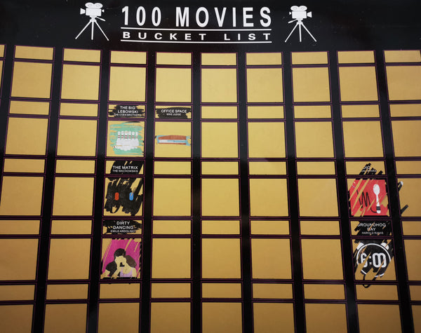 100 MOVIES/BOOKS/GAMES/BEER -- Scratch OFF BUCKET LIST poster  Scratch Last Wish Poster Gold silver ZopiStyle