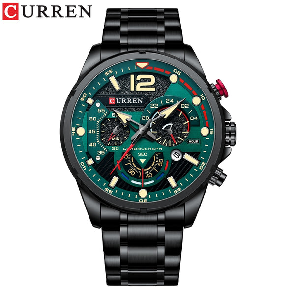 CURREN Watches Men&#39;s Sport Quartz Chronograph Wristwatches Luxury Stainless Steel Clock with Luminous Watch Relogio Masculino ZopiStyle