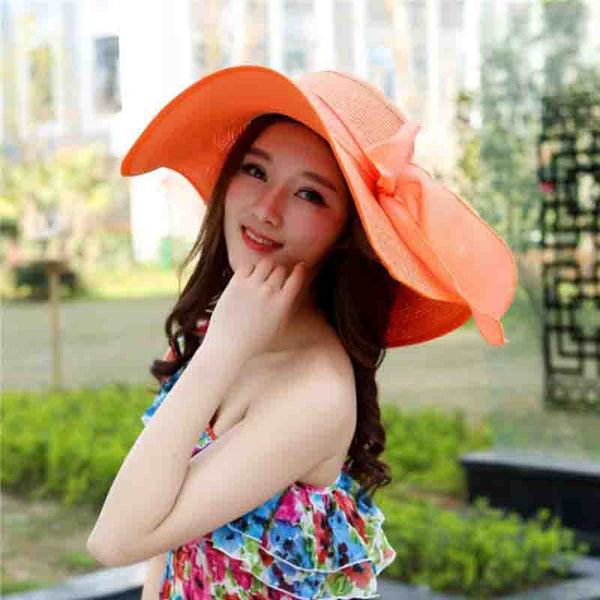 Manufacturers sell big brim hat shade straw hat female summer foldable sunscreen sun hat travel seaside vacation beach hat ZopiStyle