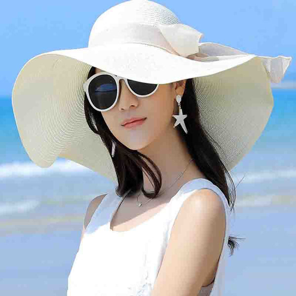 Manufacturers sell big brim hat shade straw hat female summer foldable sunscreen sun hat travel seaside vacation beach hat ZopiStyle