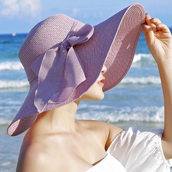 Manufacturers sell big brim hat shade straw hat female summer foldable sunscreen sun hat travel seaside vacation beach hat ZopiStyle