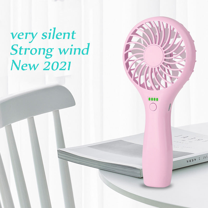 Mini Handheld Silent Fan Usb Rechargeable Fan Appliances Air Cooler Outdoor Travel Hand Fan Pink ZopiStyle