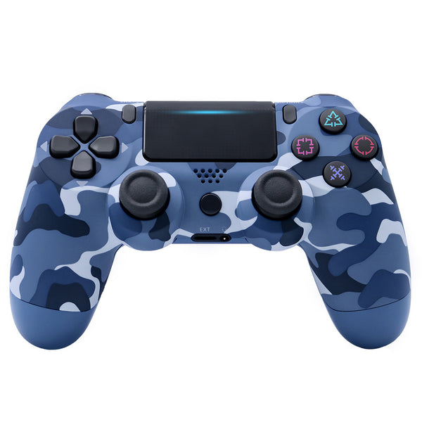 4.0 Wireless Bluetooth Controller Gamepad with Light Strip for PS4 Blue camouflage ZopiStyle