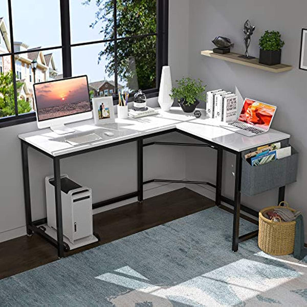 L Shaped Desk 58’’ Corner Desk Computer Gaming Desk PC Table Writing Desk Large L Study Desk Home Office Workstation Modern ZopiStyle