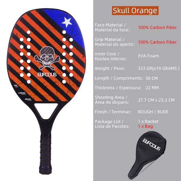 High Quality Carbon and Glass Fiber Beach Tennis Racket Soft Face Tennis Racquet with Protective Bag Cover ZopiStyle