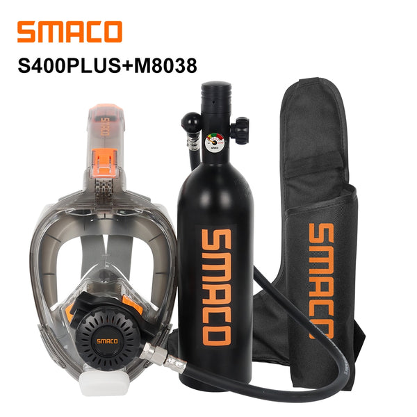 SMACO Scuba Diving Tank/Equipment Set Snorkeling Mask Scuba Cylinder Hand Pump Respirator Air Tank buceo Diving Equipment ZopiStyle