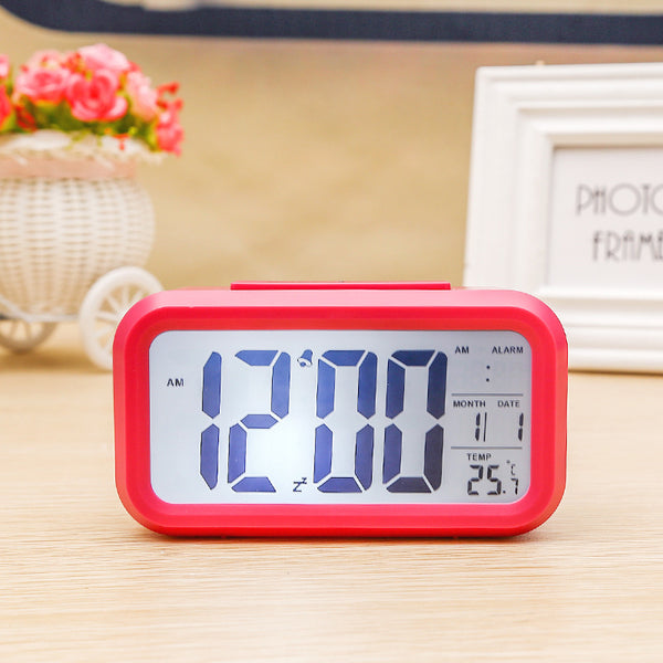 Digital Electronic Alarm  Clock With Lcd Backlight Time Calendar Thermometer red ZopiStyle