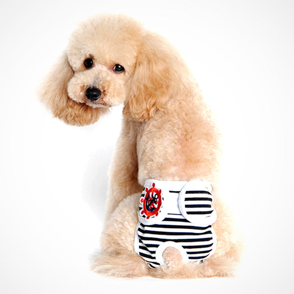 Cute Pet Dog Physiological Pants Sanitary Pants for Female Dog Underwear  Black and white strip_S ZopiStyle