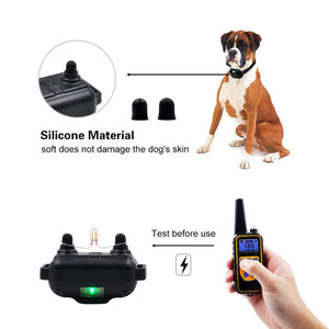 Pet Collar Bark Stopper Remote Dog  Training Device Beep  Vibration Electric Shock Collar 880-2 black orange band_Australian plug ZopiStyle