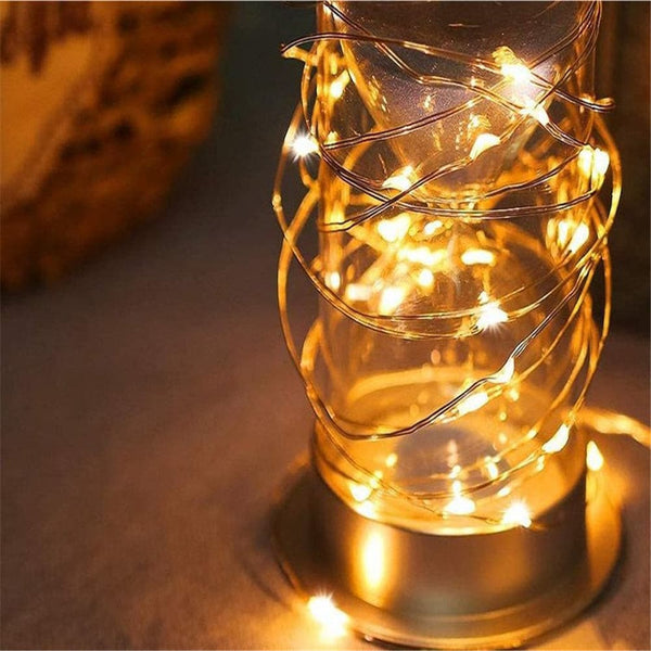 Metal 3 AA Battery Box Copper / Silver Wire Flashing  Light  String  Light, 10m100led/ 2m20led/ 5m50led Birthday Holiday Wedding Atmosphere Light 2 meters 20 lamp silver wire ZopiStyle