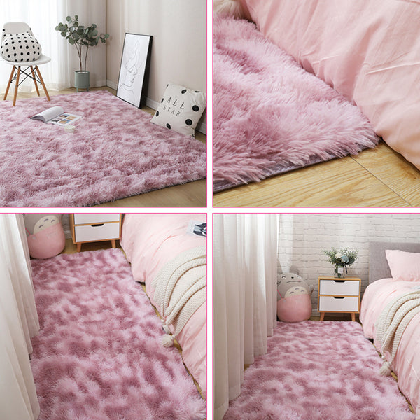 Carpet Tie Dyeing Plush Soft Floor Mat for Living Room Bedroom Anti-slip Rug Pink purple_80x160cm ZopiStyle